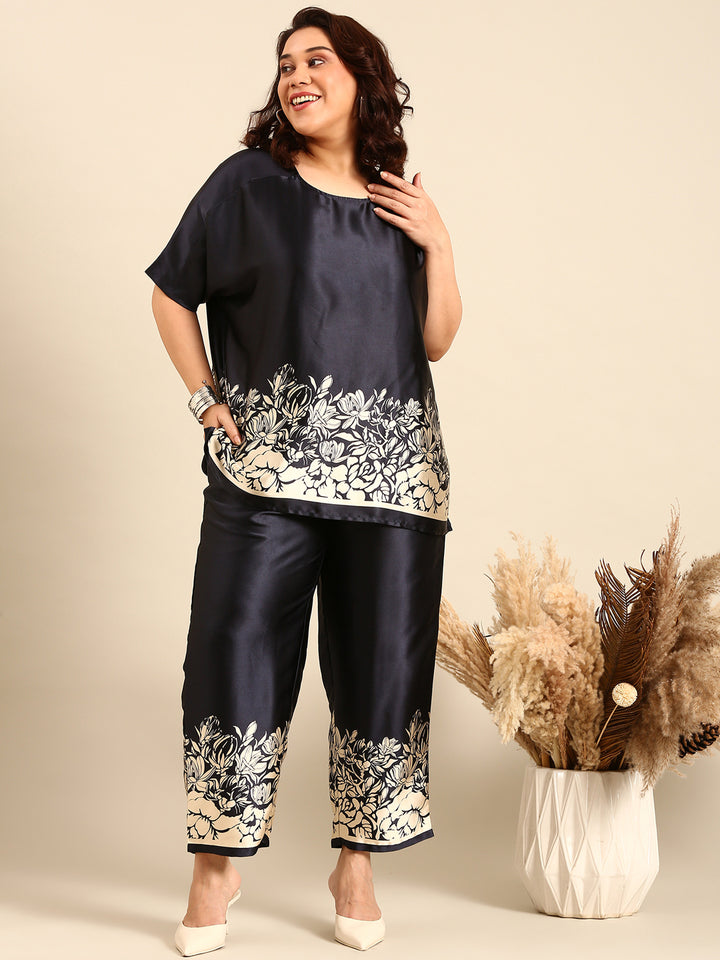 Satin Floral Border Top