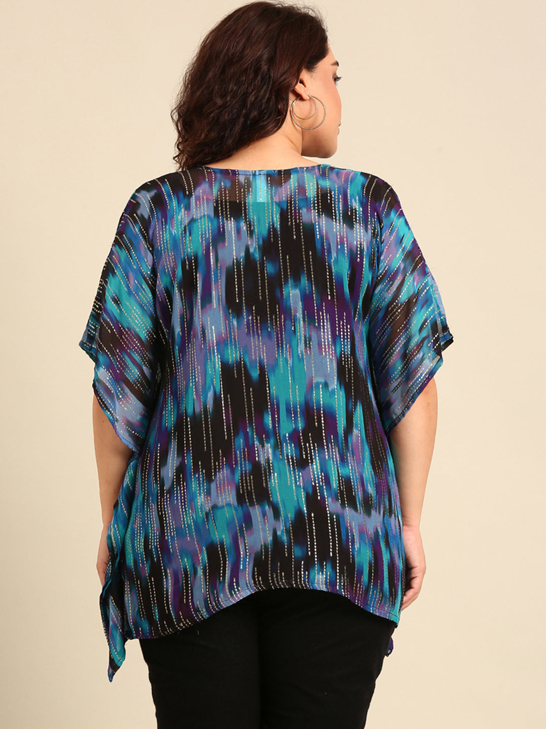 Blue Lurex Kaftan Top