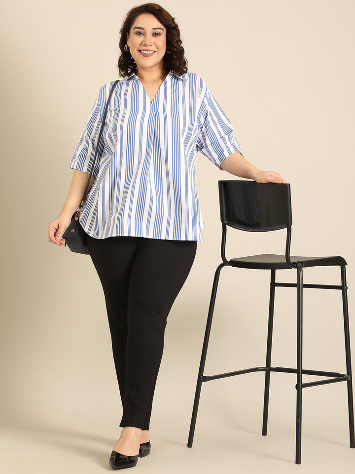Striped Basic Formal Top