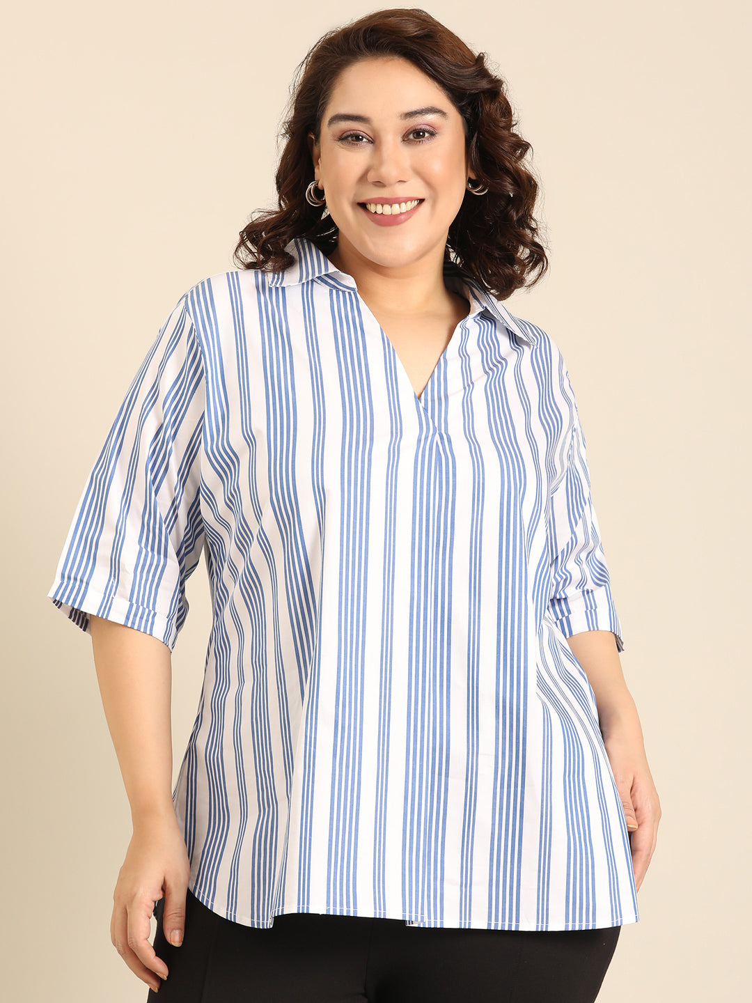 Striped Basic Formal Top