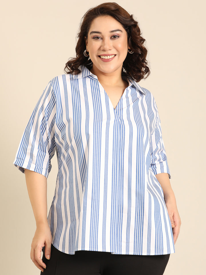 Striped Basic Formal Top