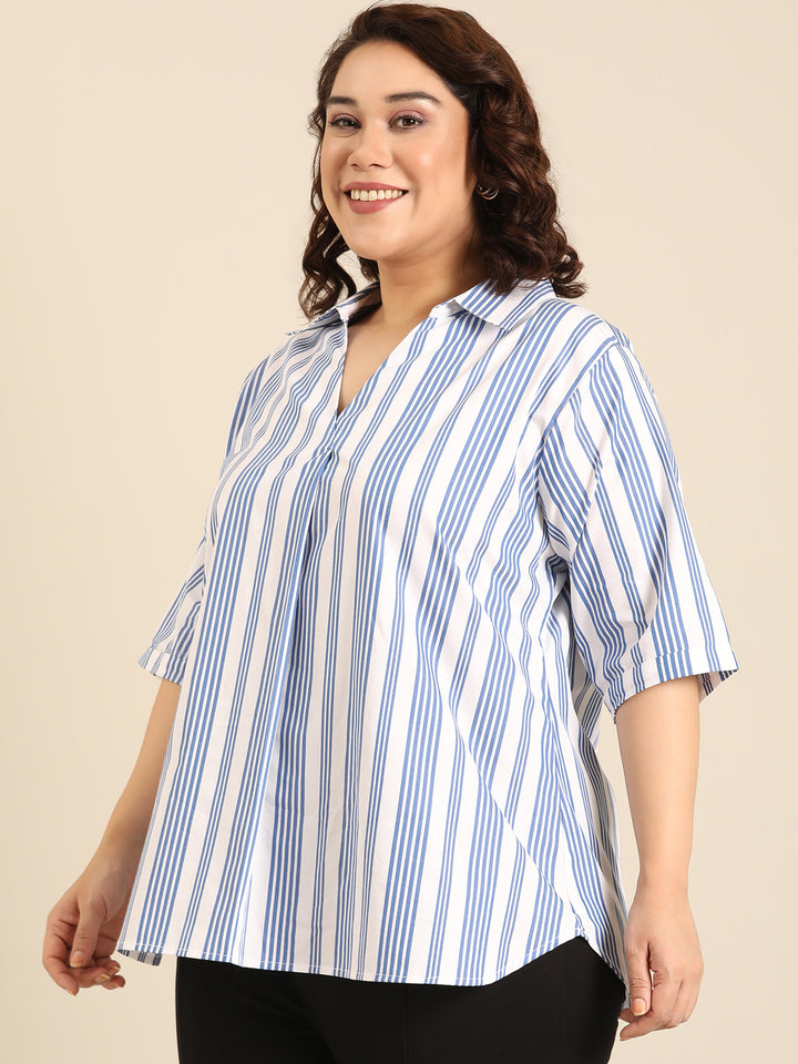 Striped Basic Formal Top