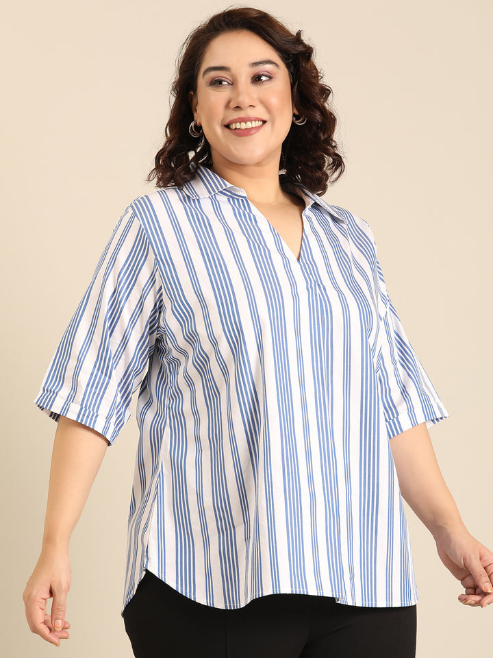Striped Basic Formal Top