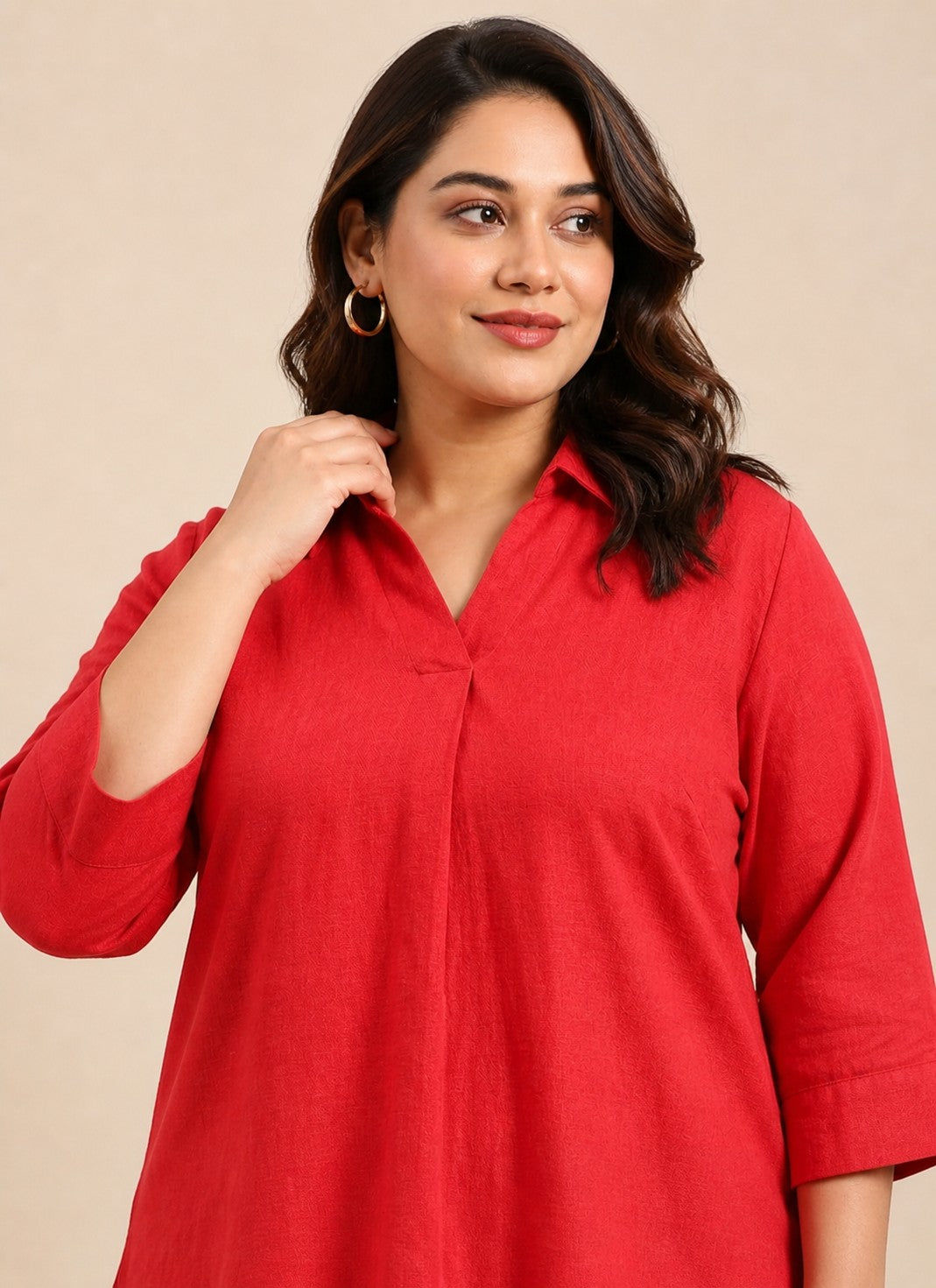 Red Collar Top