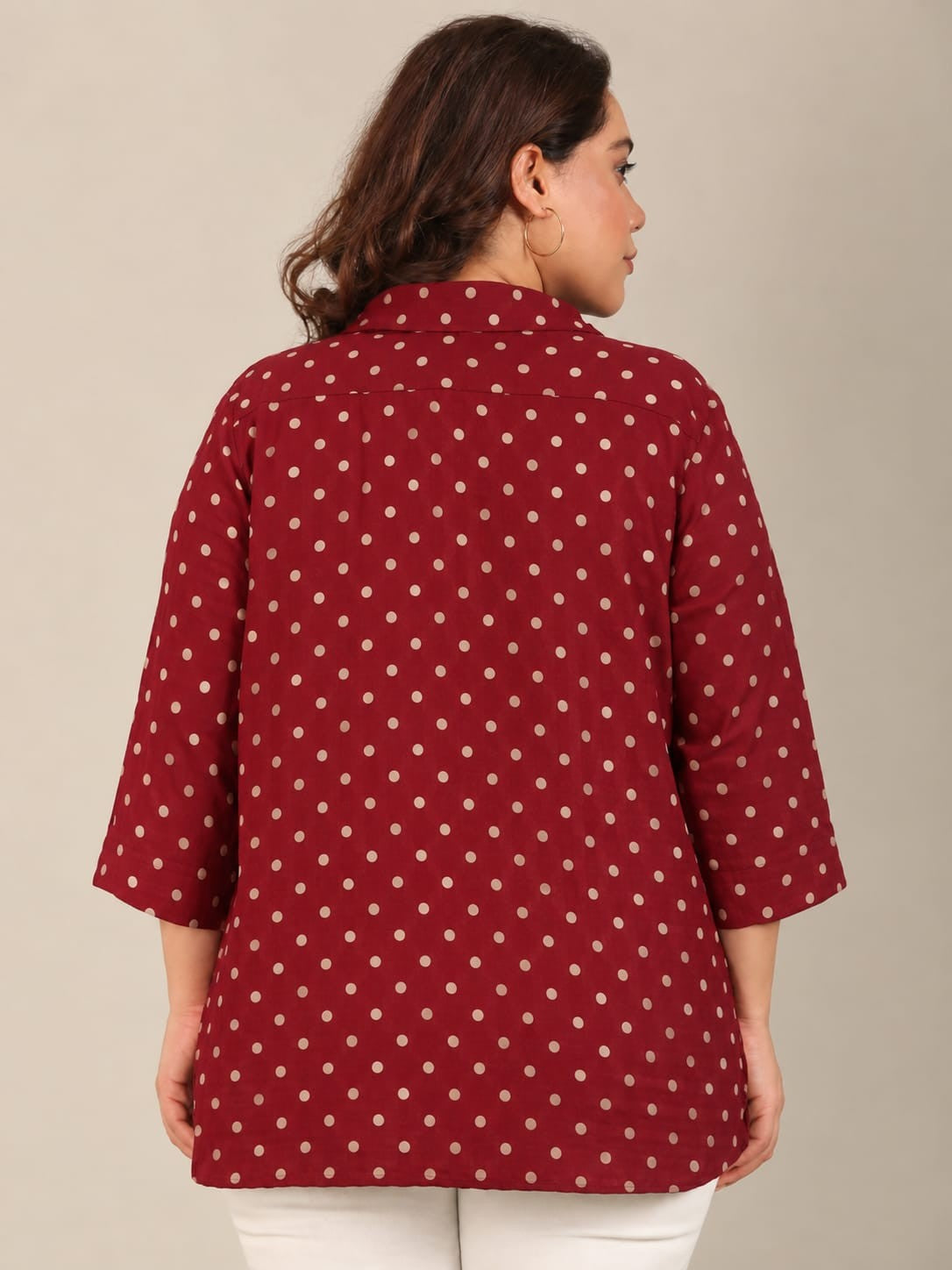 Polka Dot Linen Top