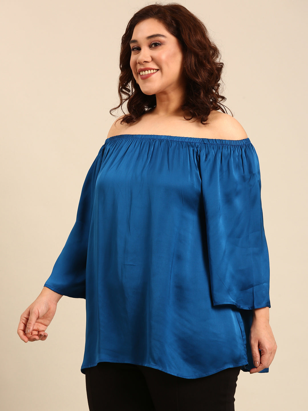 Satin Off-Shoulder Top