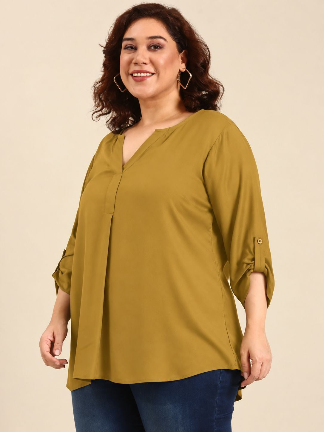 Yellow V-Neck Top