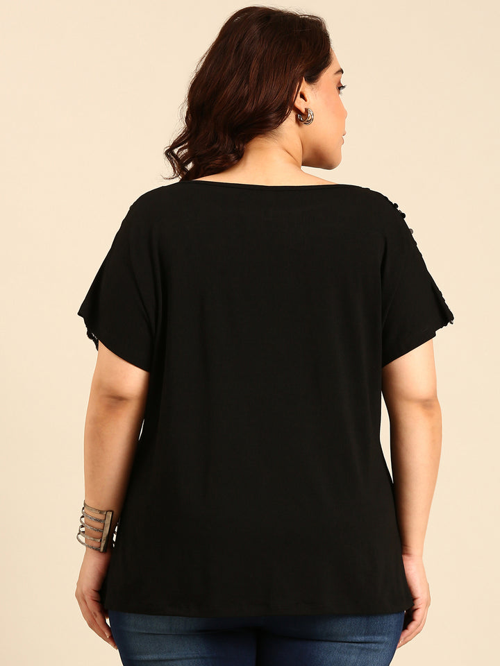 Black Sheer Sequin Top