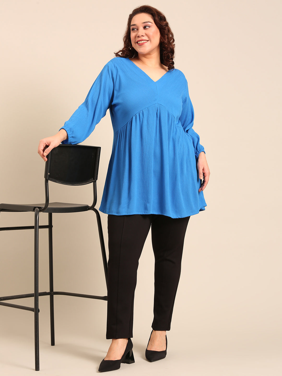 Cobalt Crepe Tunic