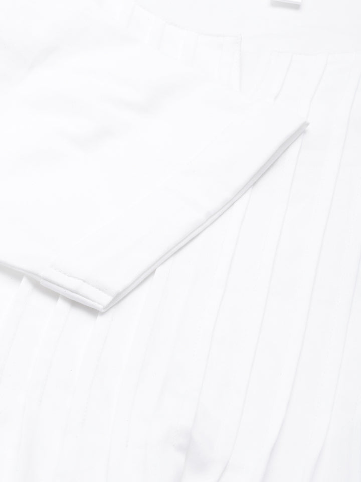 WHITE SOLID PIN TUCK TOP