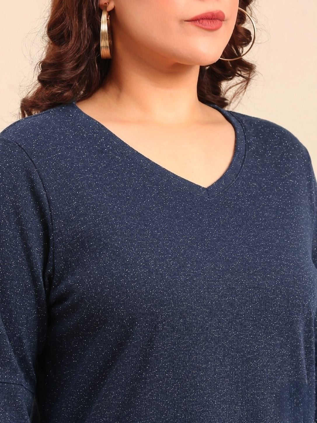 Navy Lurex T-Shirt
