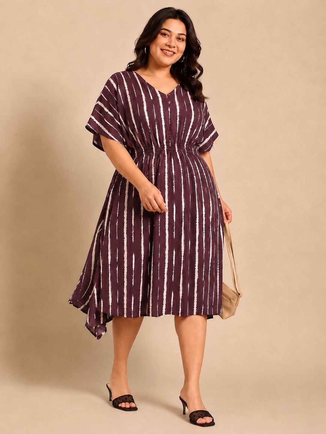 Cotton Abstract Printed Smocking Dress
