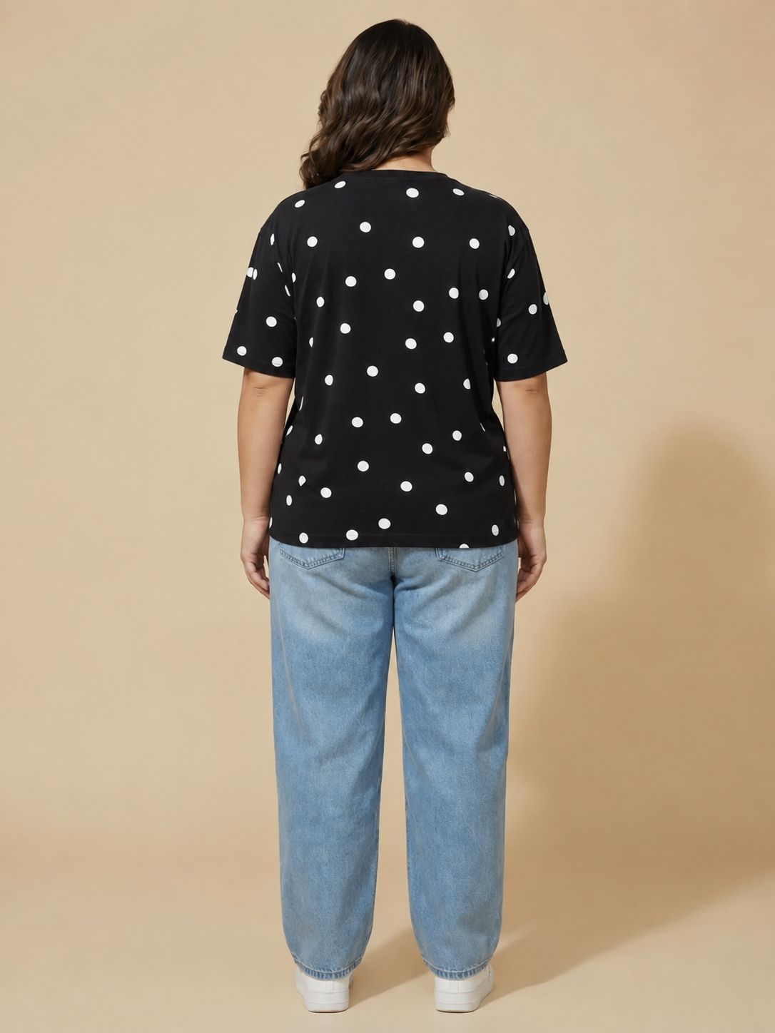 Black Polka Dot Oversized T-Shirt