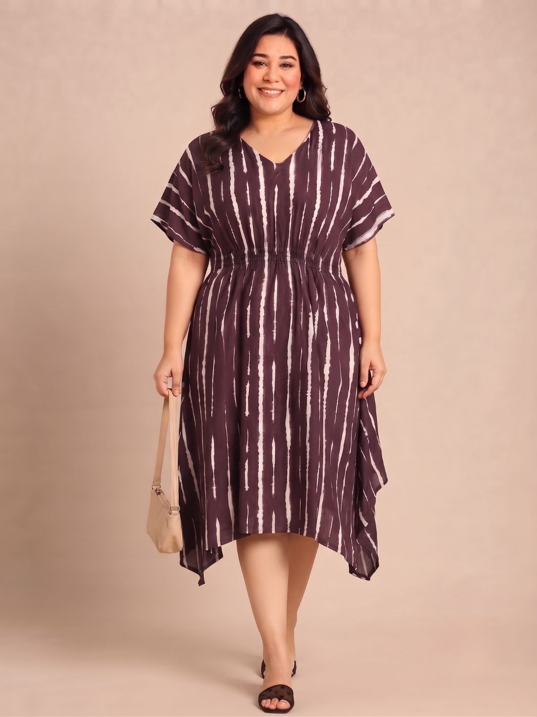 Cotton Abstract Printed Smocking Dress