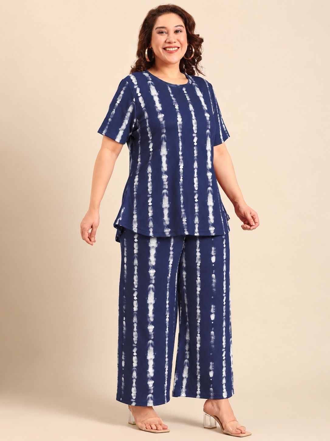 Navy and white Tie-Dye Co-ord Set (2 Piece)