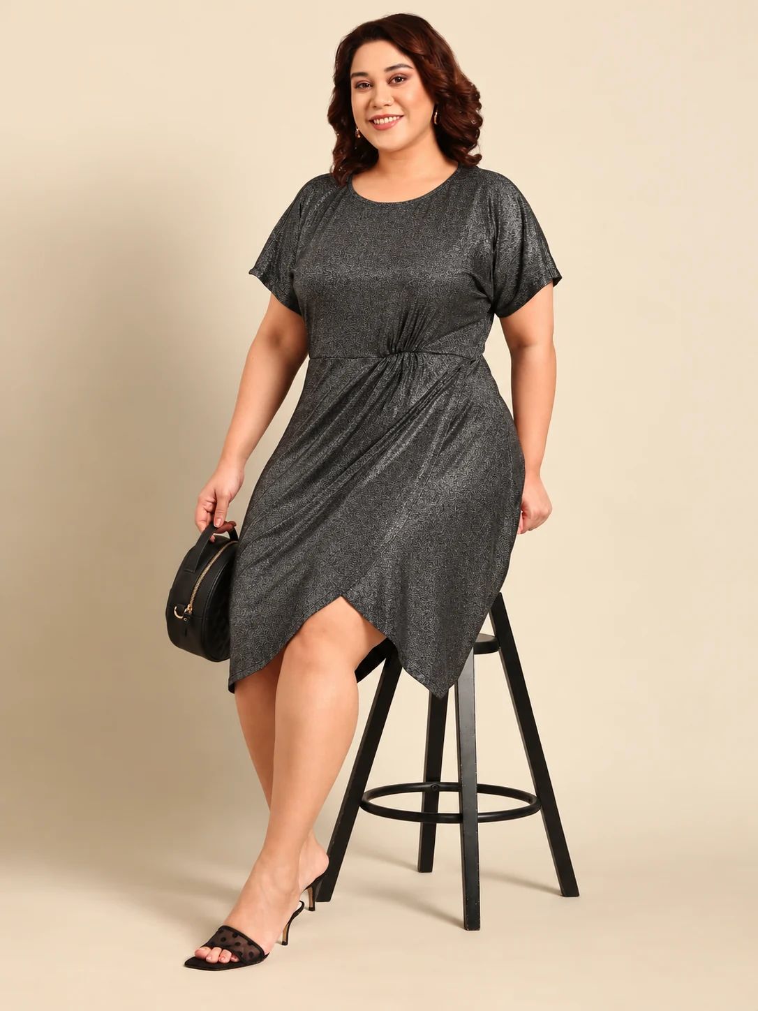 Black Shimmer Party Dress
