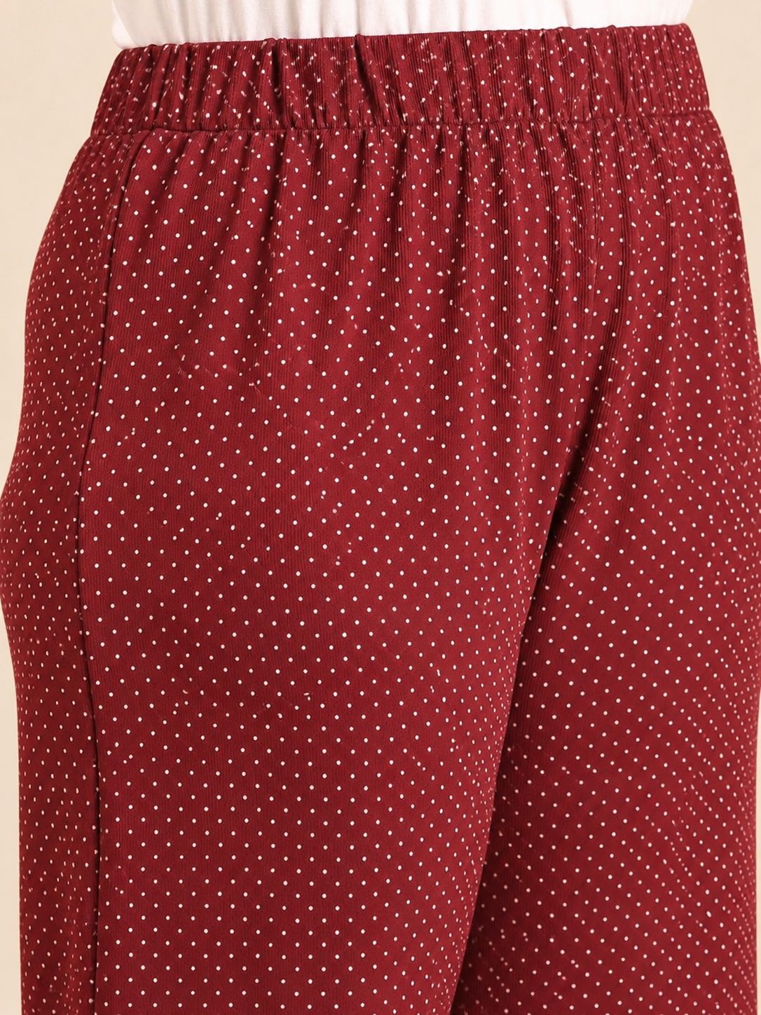 Maroon Mini Polka Dot Co-ord Set (2 Piece)