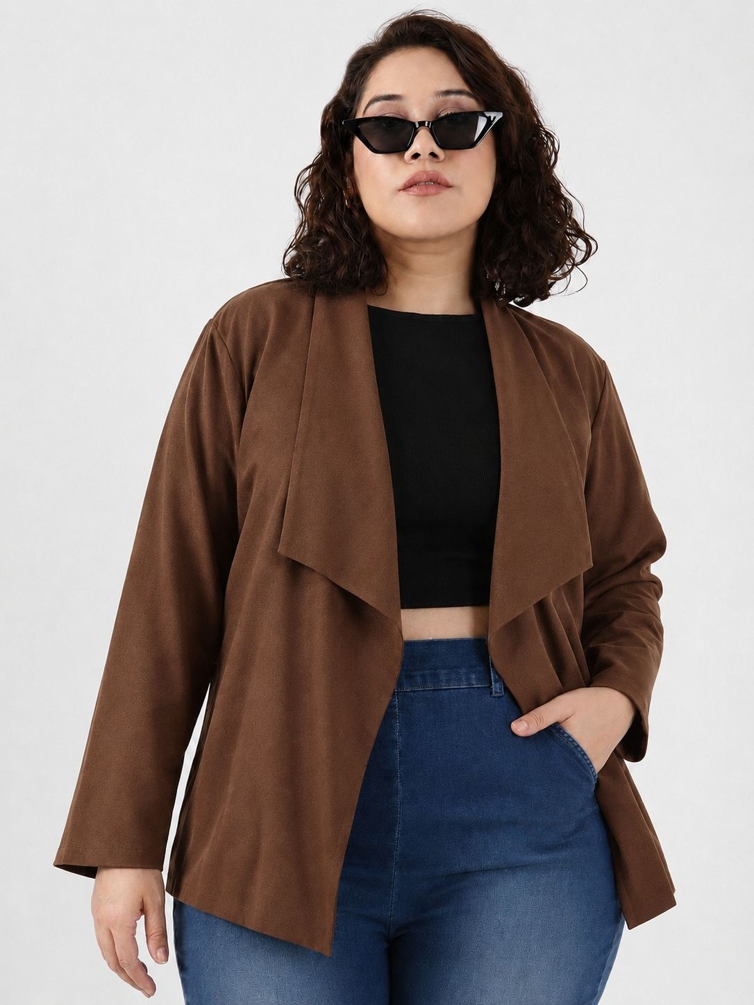 Light Brown Waterfall Jacket