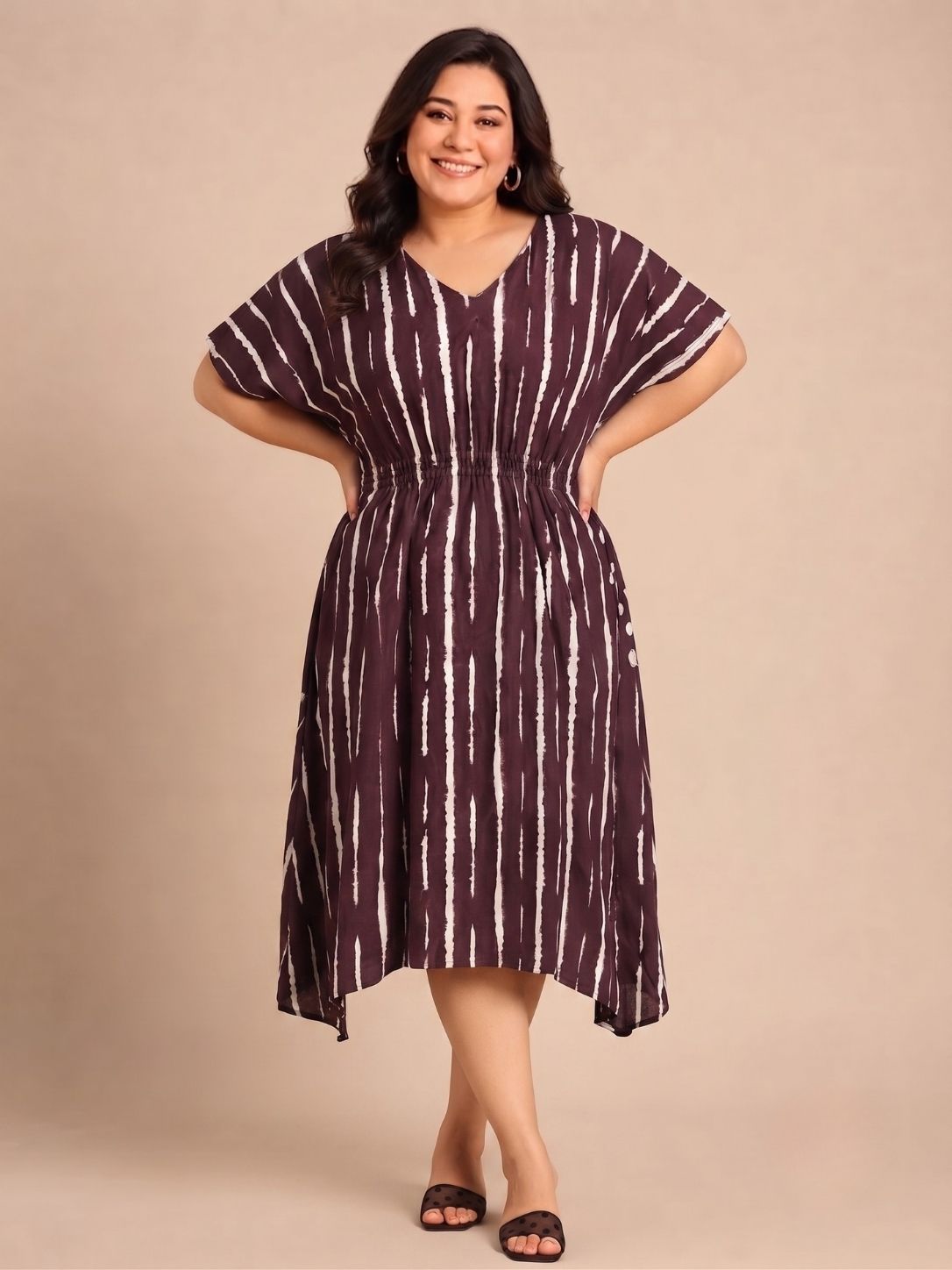 Cotton Abstract Printed Smocking Dress