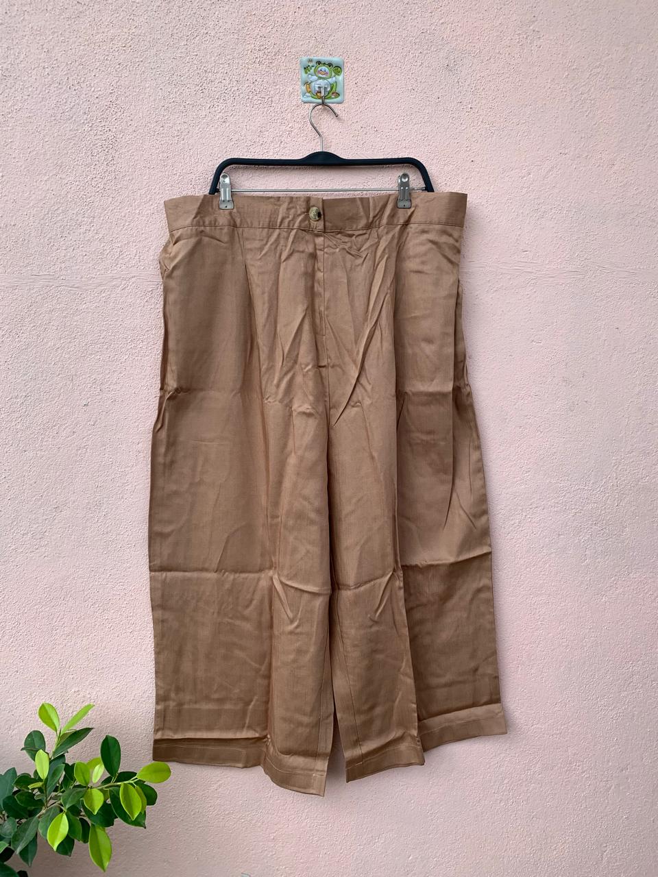Brown Relaxed-Fit Pants