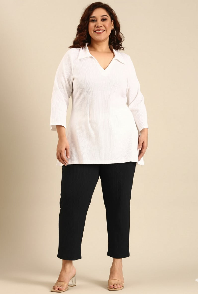 White Cotton Longline T-shirt