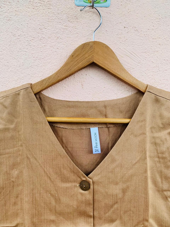 Beige Sleeveless Waistcoat