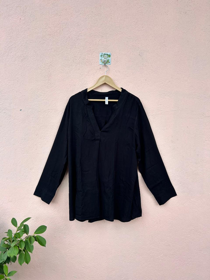 Black V-Neck Top