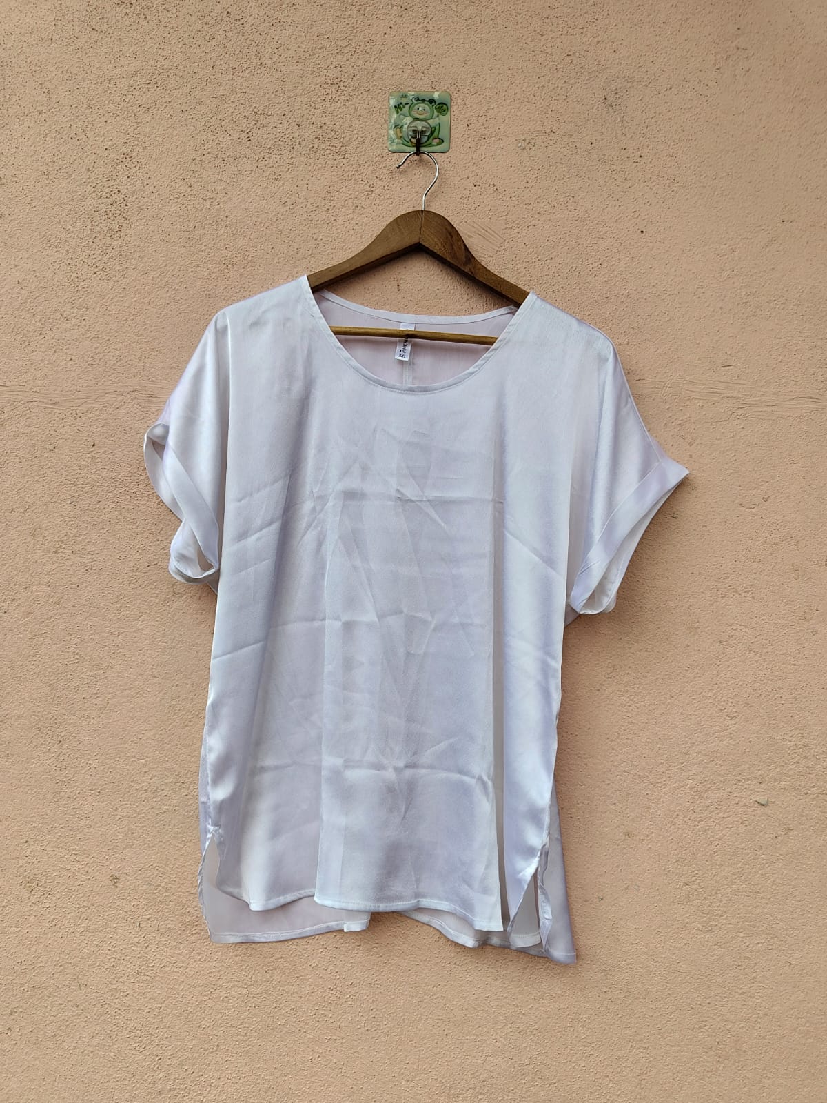 Solid White Satin Top