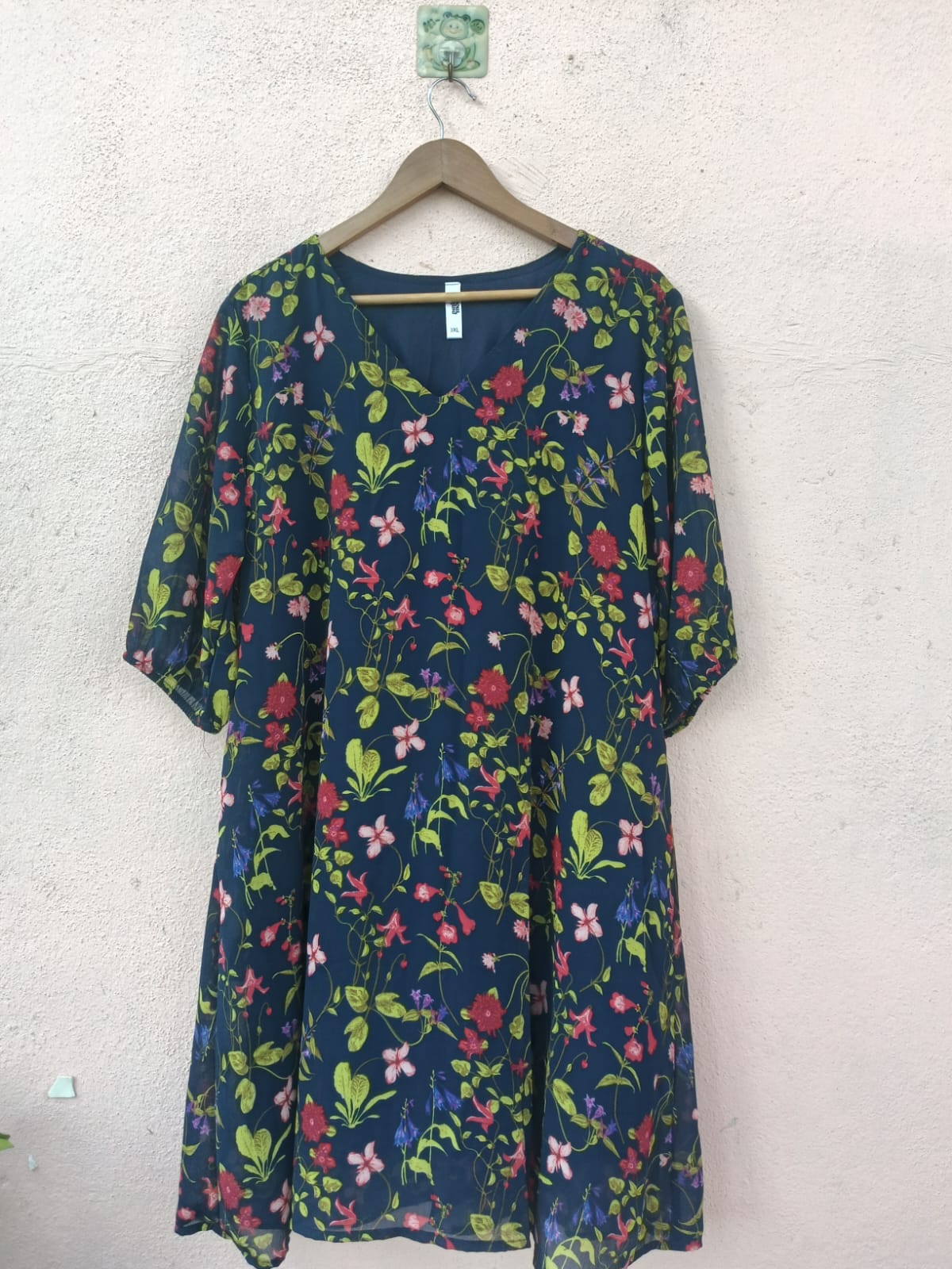 Navy Blue floral Dress