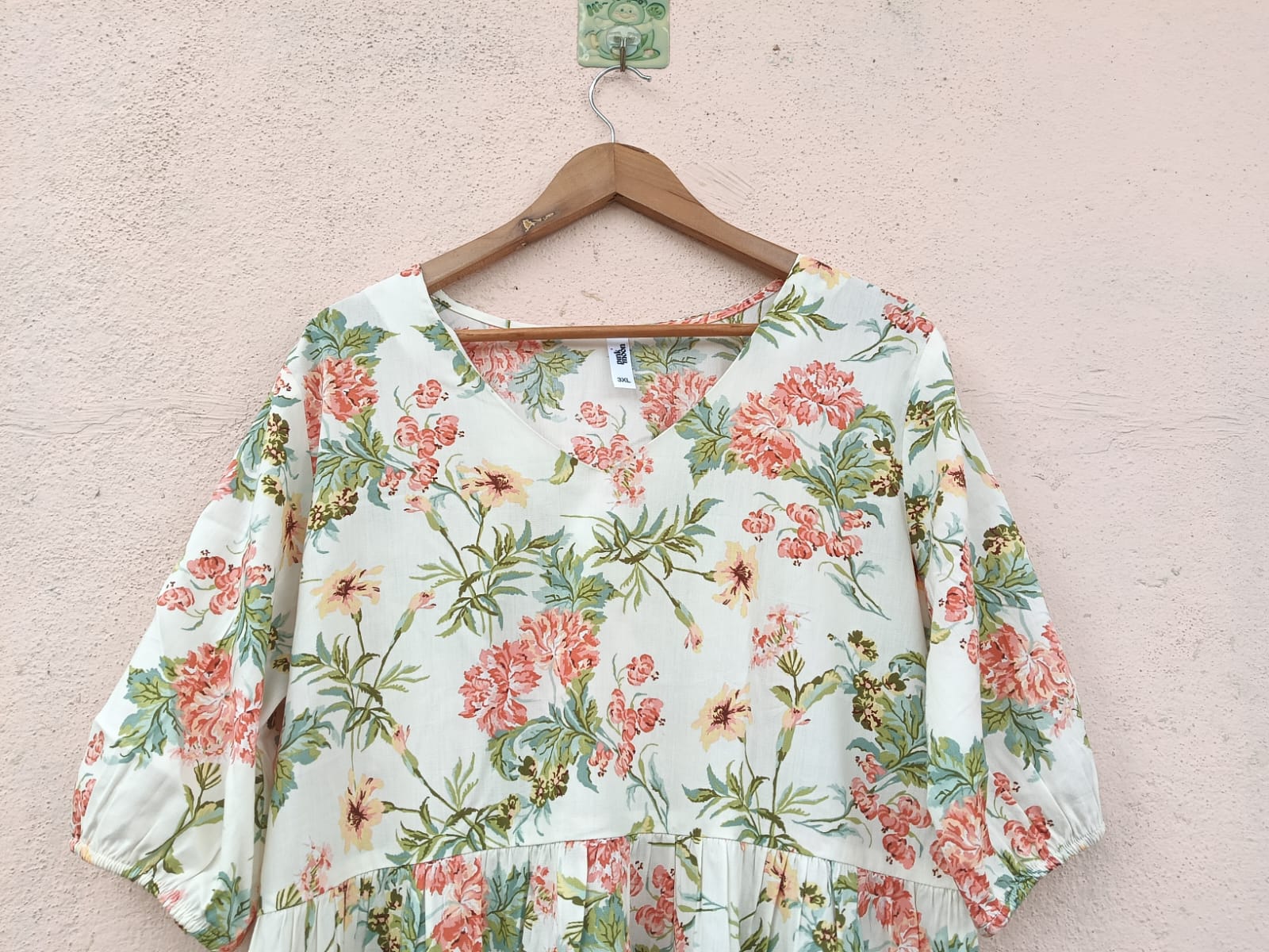 Off White V-Neck Dress