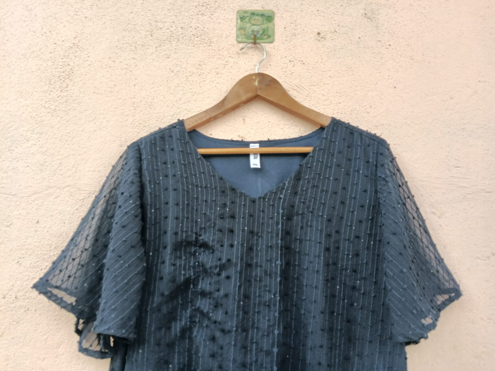 Navy Embroidered A-Line Dress