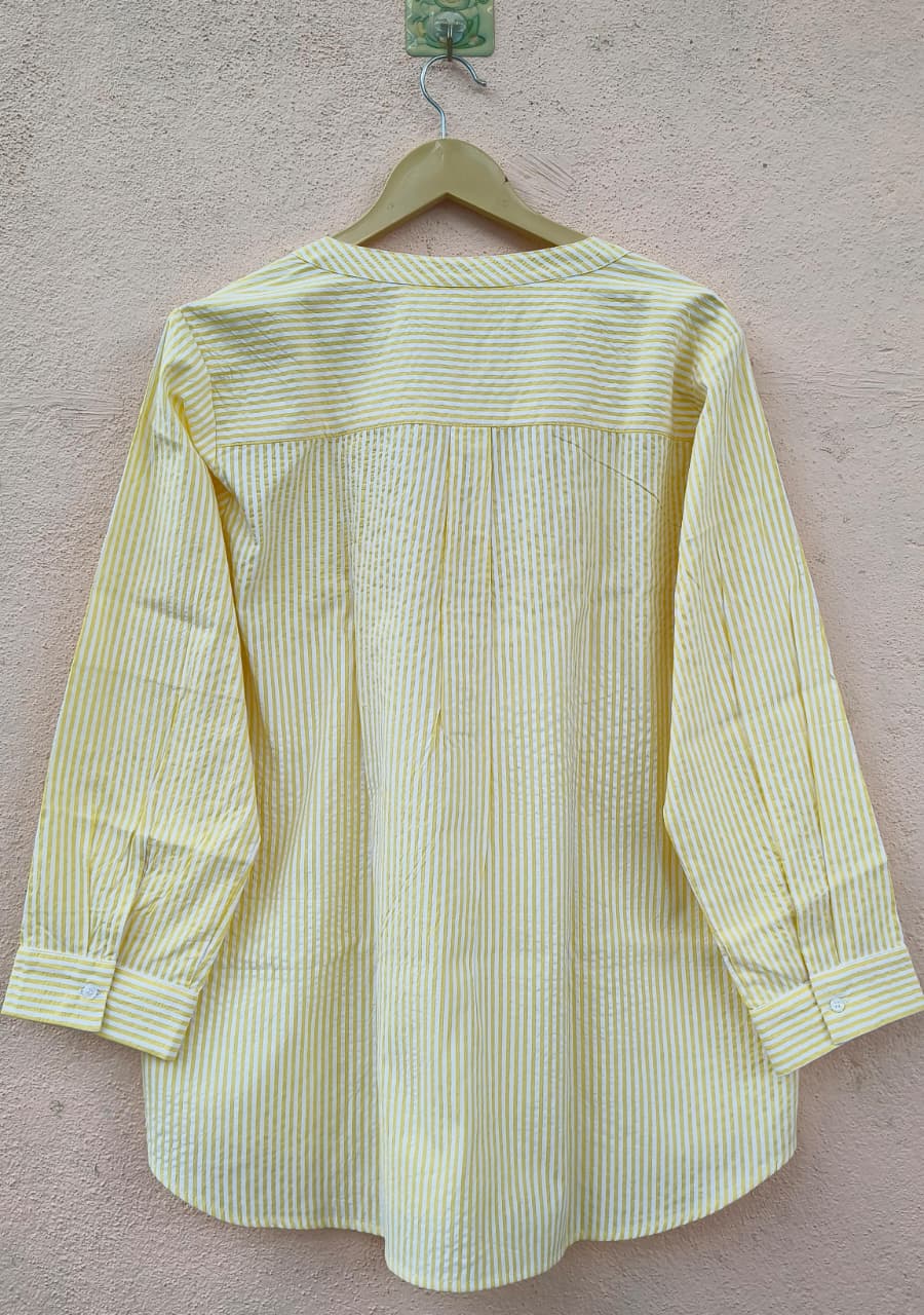 Yellow and White Striped Top