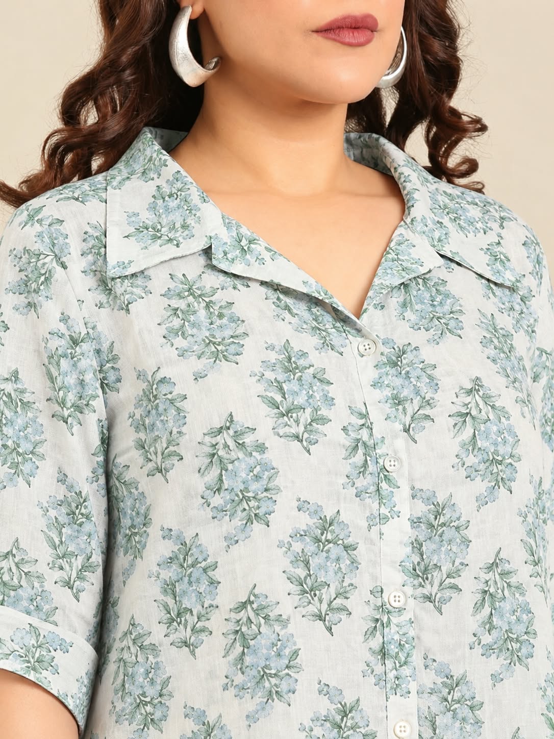 Paisley Print Collared A-Line Midi Dress