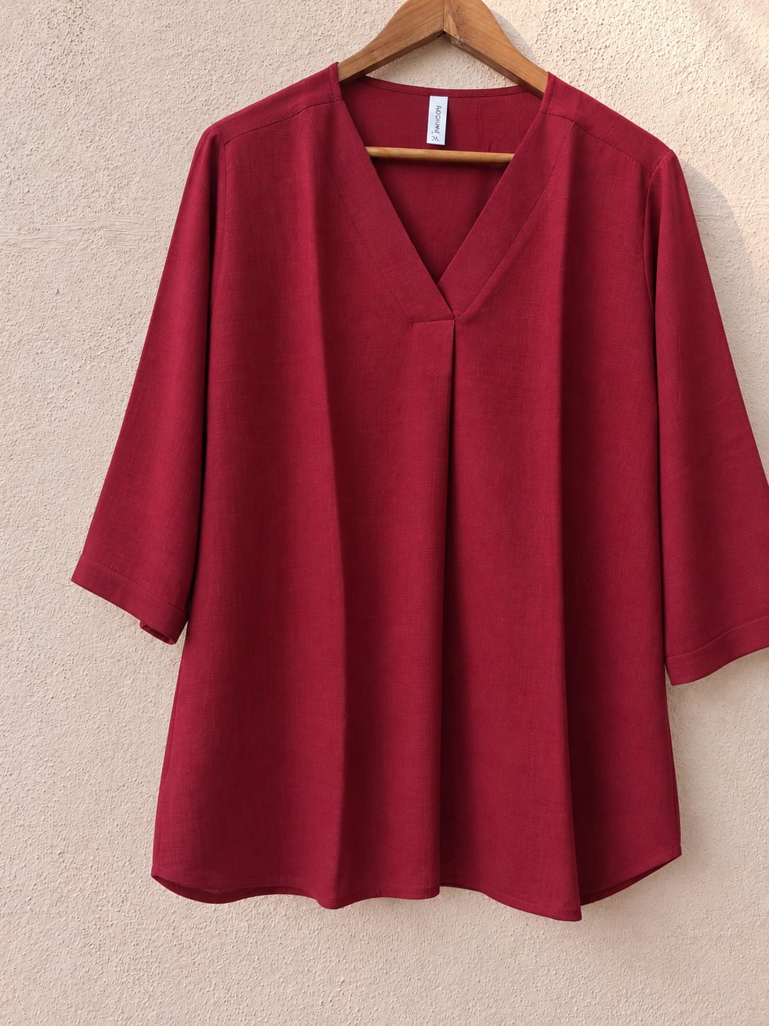 Maroon V-Neck Top