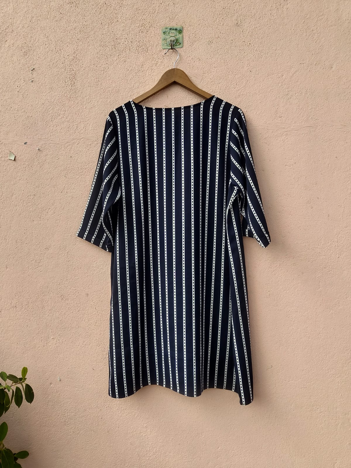 Navy Stripe Printed Dress