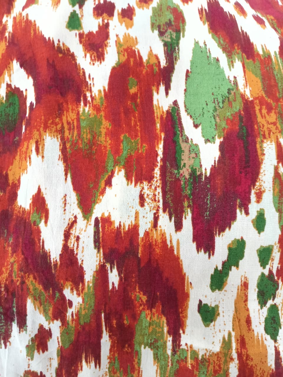 Vibrant Orange Ikat Tiered Maxi Dress