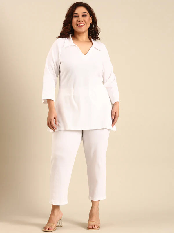 White Cotton Longline T-shirt