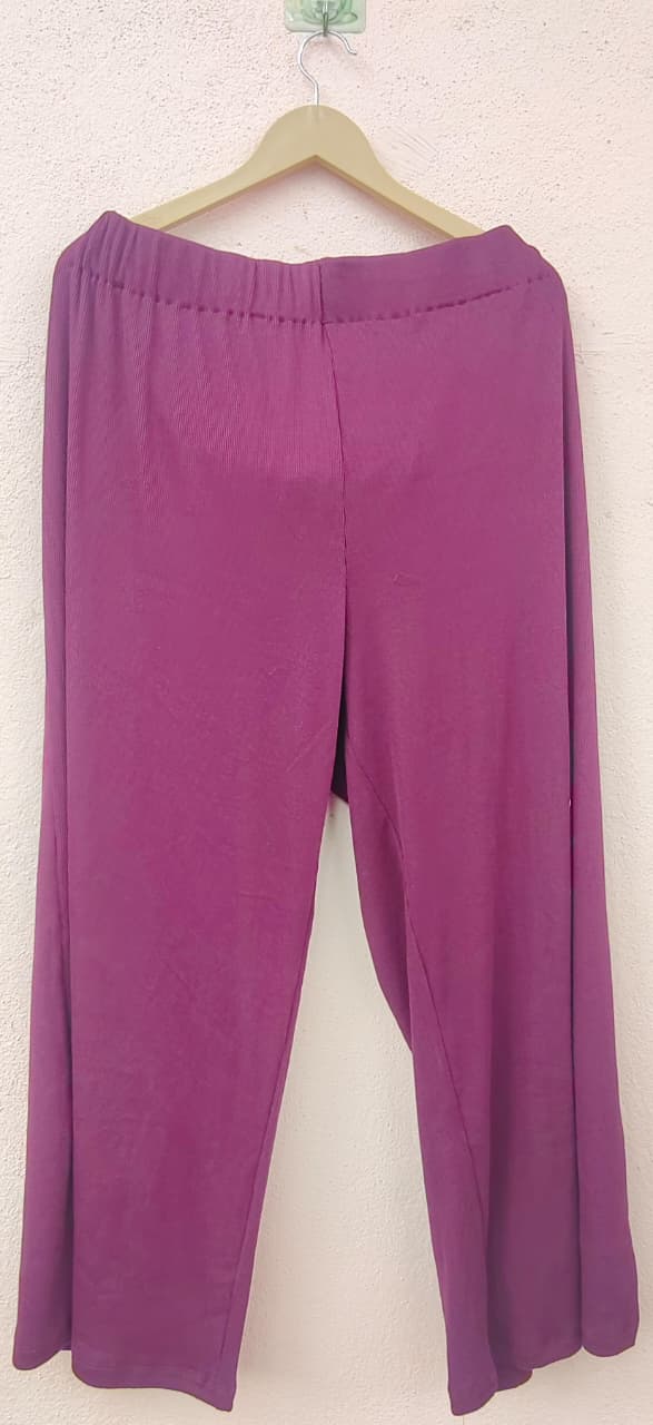 Wine Purple Relaxed Fit Palazzo