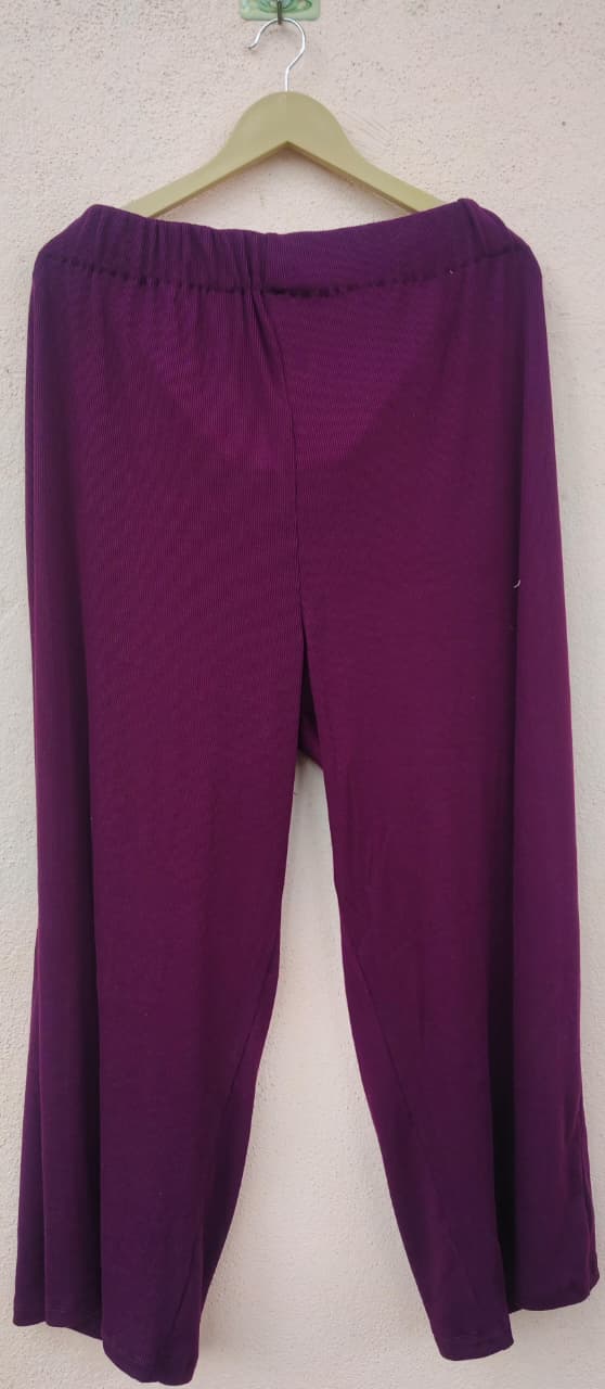 Wine Purple Relaxed Fit Palazzo