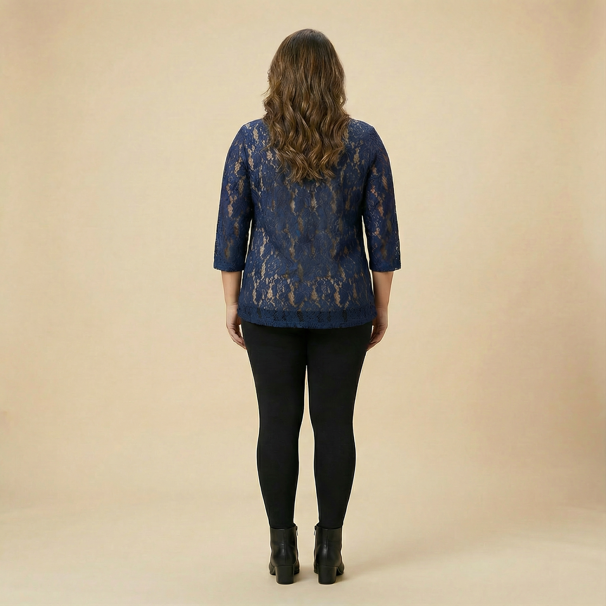 Navy Lace Top