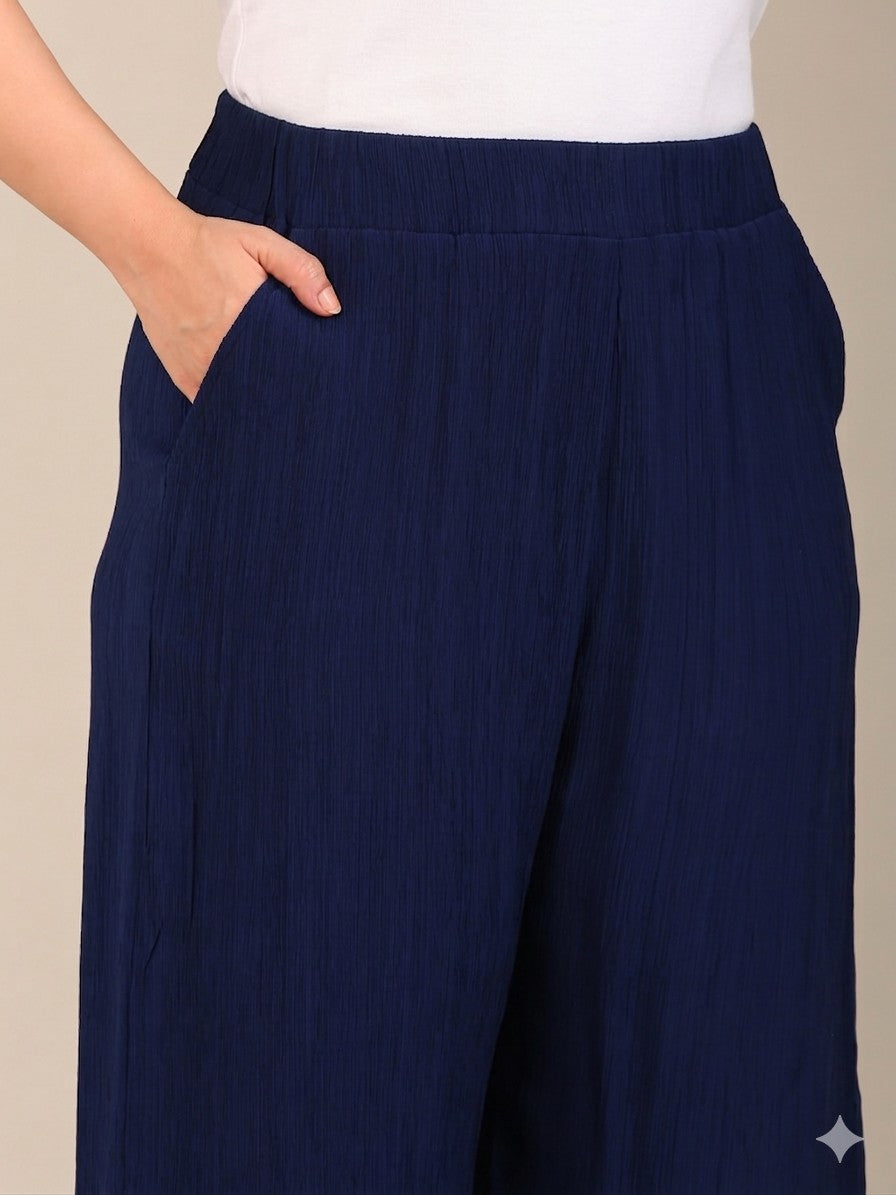 Navy Crepe Co-ord Set (2 Piece)
