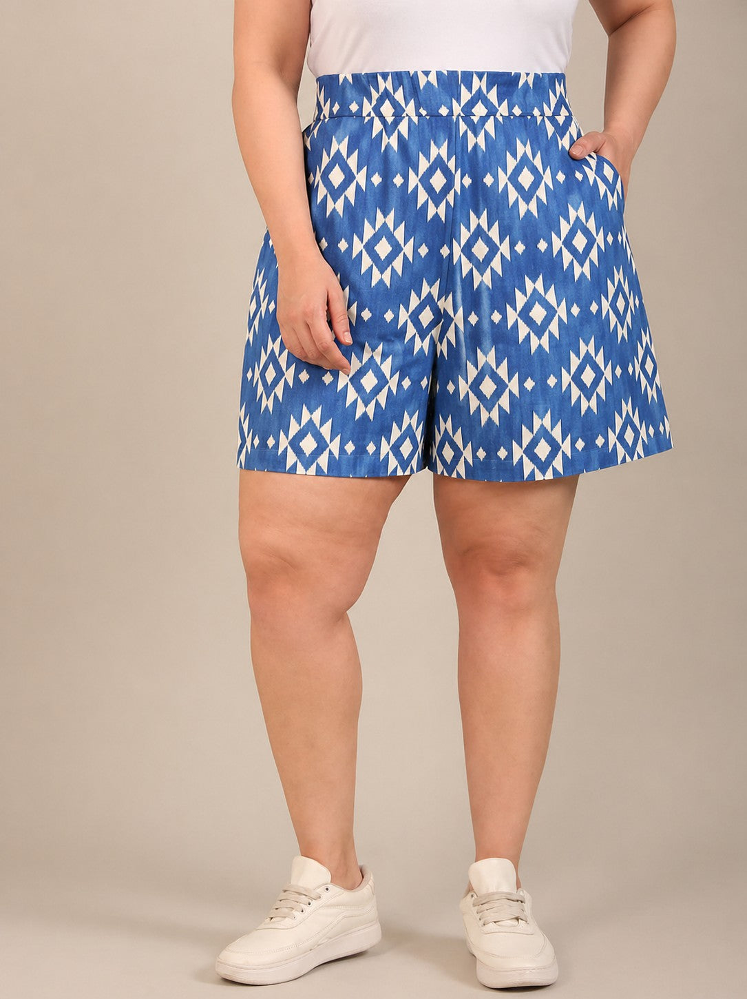 Cobalt Ikkat Shorts