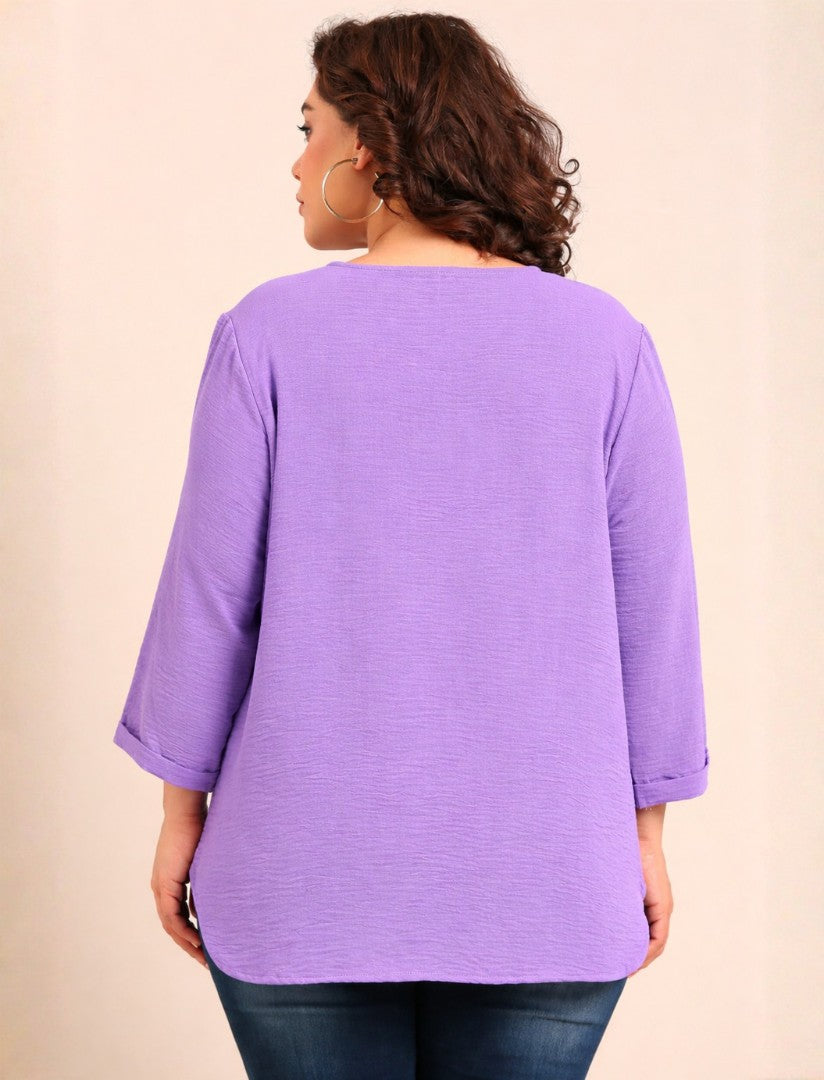 Lilac Front Pleat Top