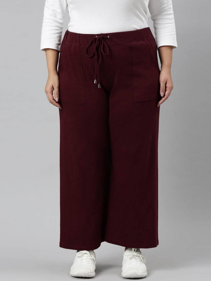 Maroon Rib Palazzo
