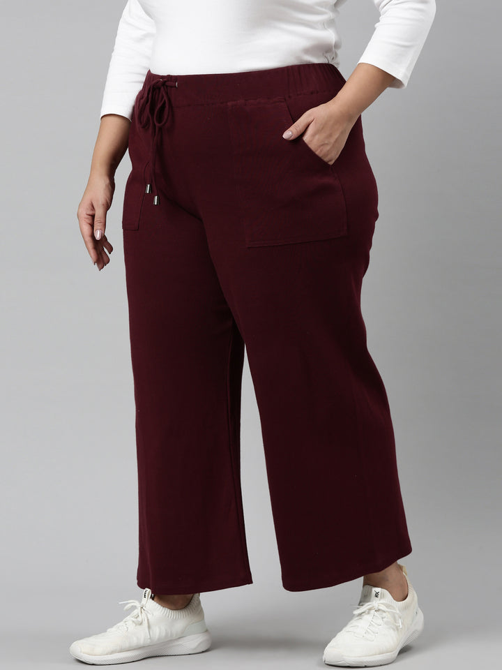 Maroon Rib Palazzo