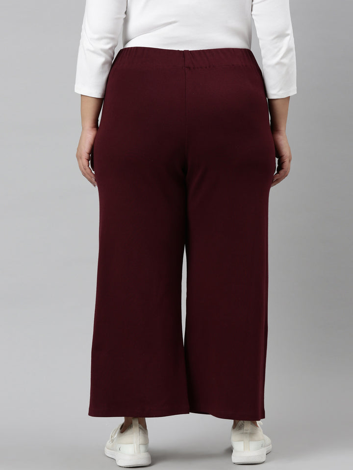Maroon Rib Palazzo