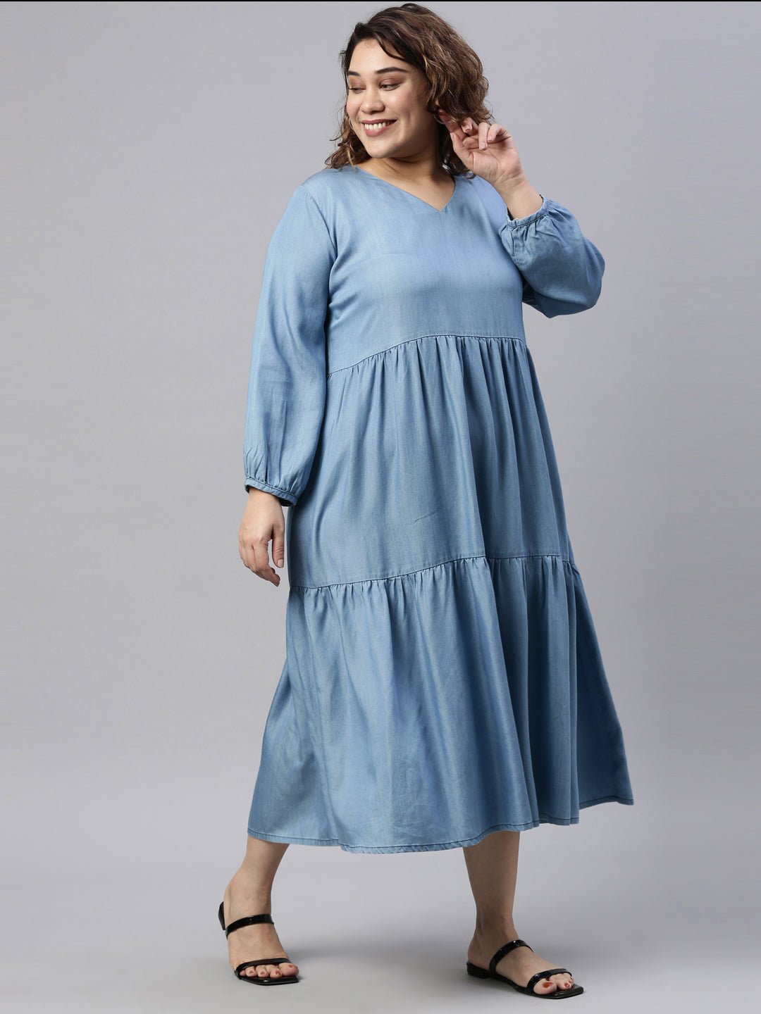 DENIM TIER DRESS