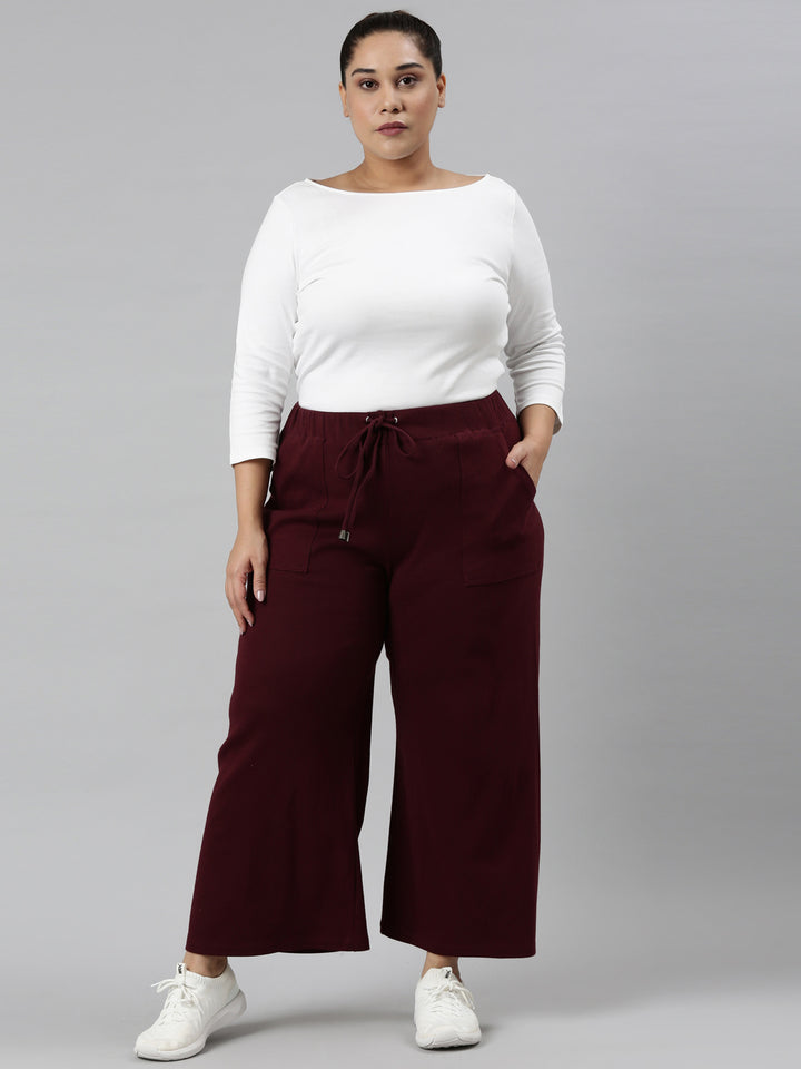 Maroon Rib Palazzo