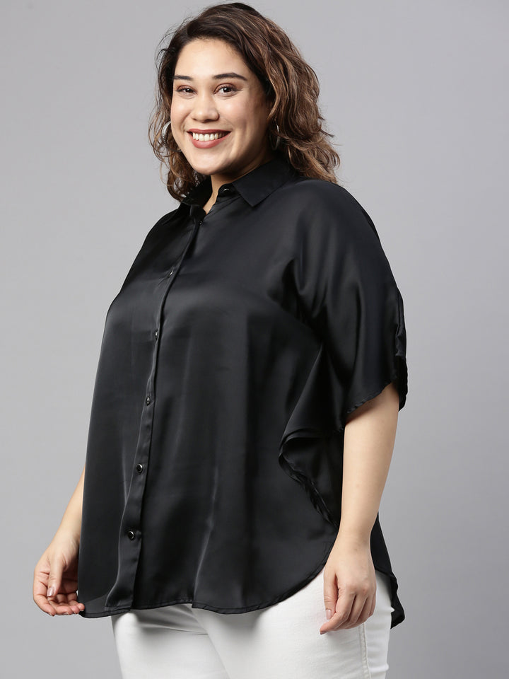 BLACK SATIN KAFTAN
