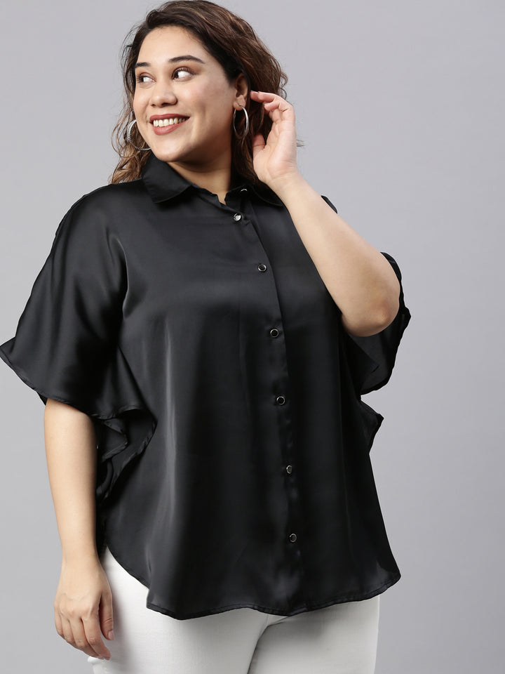 BLACK SATIN KAFTAN